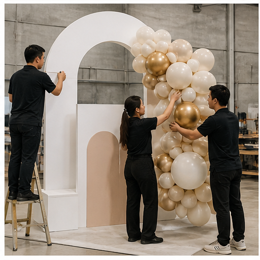 Generic event fabrication, balloons and physical setup