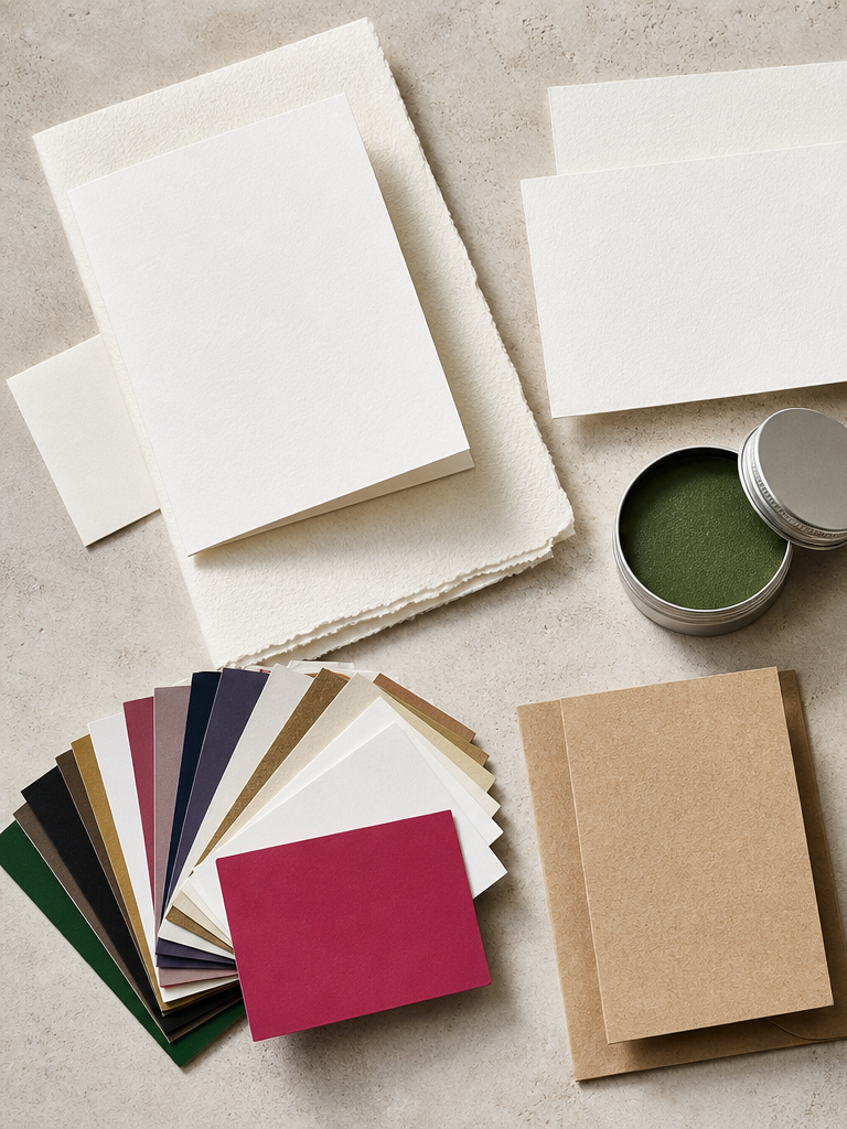 Generic paper and heavyweight card stock samples