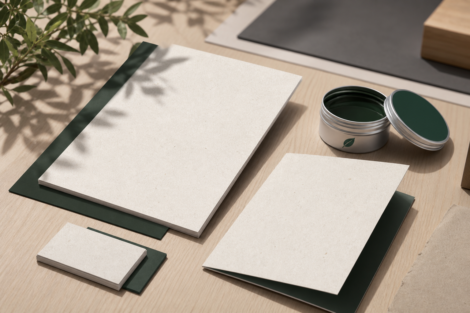 Generic recycled corporate print stock with soy-based ink