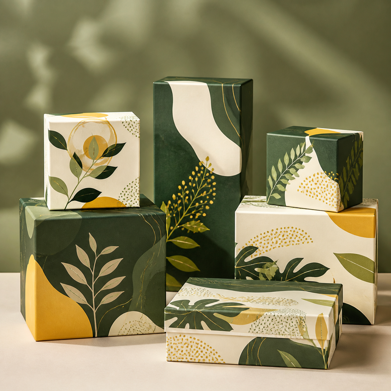 Generic custom packaging boxes in controlled corporate colours